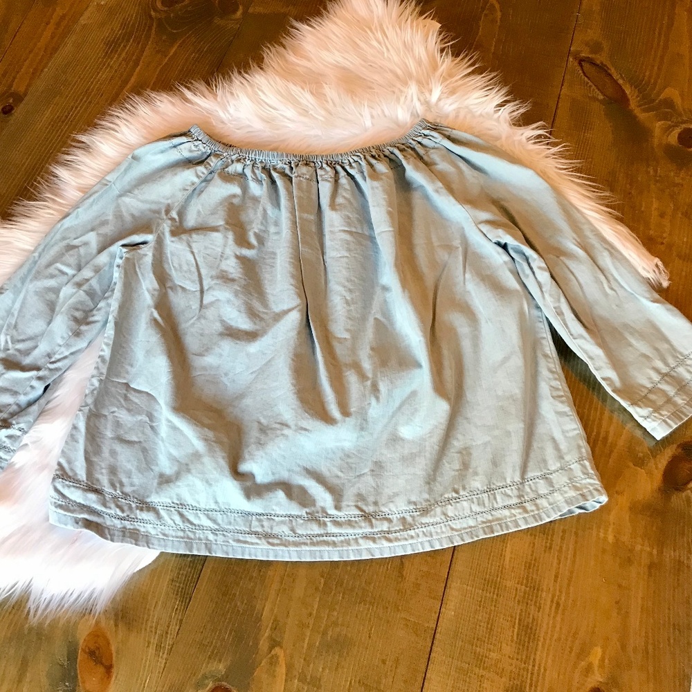 Gap Off The Shoulder Blue Top